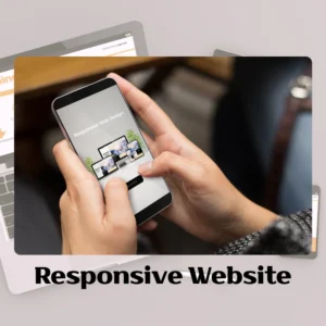 모바일에 최적화된 반응형 홈페이지를 보여주는 이미지